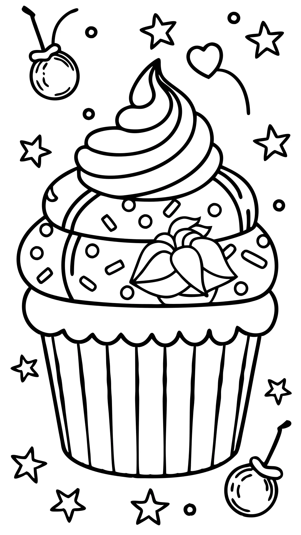 cupcakes de página para colorear